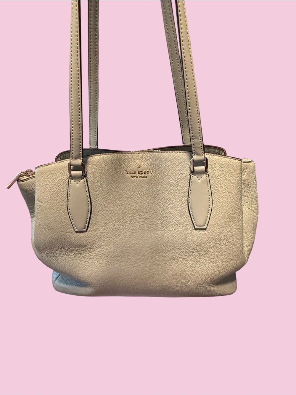 Kate Spade Monet Large Triple-Compartment Leather Pre-Loved Pale Blue Tote 🩵 - Picture 5 of 13